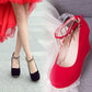 Women Metal Tassel Platform Wedges High Heel Shoes 8123