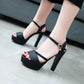 Women's Fish Mouth Super High Heel Platform Sandals Chunky Heel Shoes