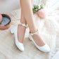 Girls Flower Buckle Low Heeled Princess Shoes