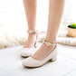 Girls Flower Buckle Low Heeled Princess Shoes