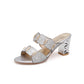 Women's Sequins Chunky Sandals Outdoor Slippers