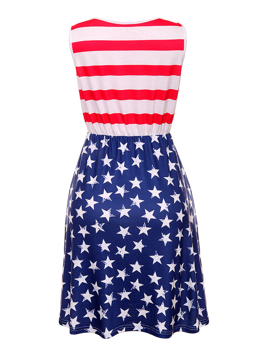 American Flag Print Dress for Women