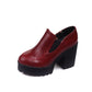 Women High Heels Shoes Thick Heel Pu Leather Platform Pumps 5821