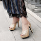 Women's Rhinestone High Heel Stiletto Heel Platform Sandals