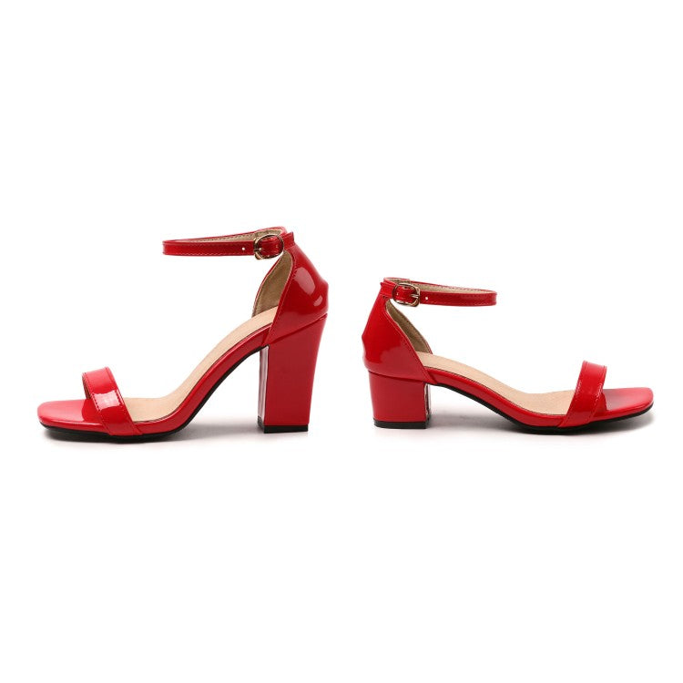 Ankle Strap Women Sandals Chunky Heel Pumps 5880