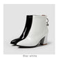 Women Pointed Toe Patent Leather High Heels Short Boots