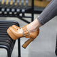 Women's Chunky Heel Pumps High Heel Platform Belt