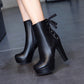 Lace Up High Heel Platform Short Boots for Woman 7149