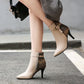 Pointed Toe Buckle Women's Stiletto Heels Ankle Boots