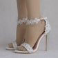 Women Rhinestone Ankle Strap Bridal Wedding Stiletto Heel Sandals