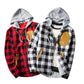 Men's CPlaid Contrast Hooded Jackets