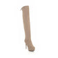 Faux Suede Stiletto Heel Over the Knee Boots Winter Shoes for Woman 6896
