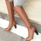 Faux Leather Tall Boots Winter High Heels Shoes for Woman 3150
