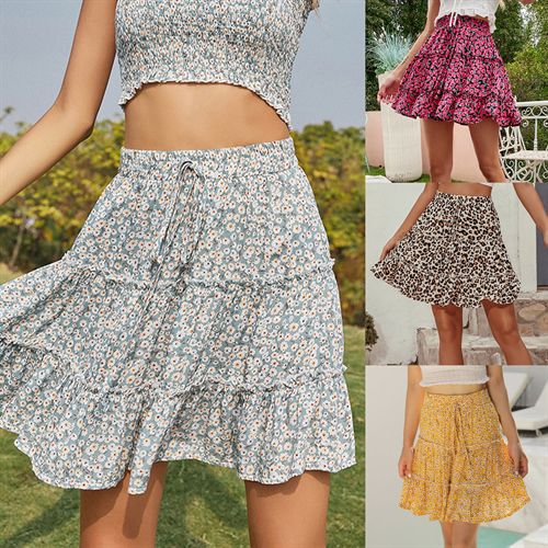 Bohemia Fashion High Waist Printed Mini Women Skirts