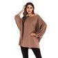 Solid-colored Mid-length  Spring Loose Large-size Round Collar Top Women T Shirts