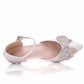 Women Bow Tie Rhinestone Pointed Toe Mary Janes Wedding Sandals