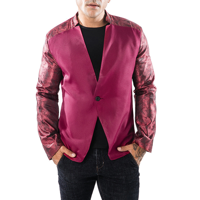 Men's Solid One Button Lapel Suits Jackets