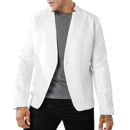 Men's Solid One Button Lapel Suits Jackets