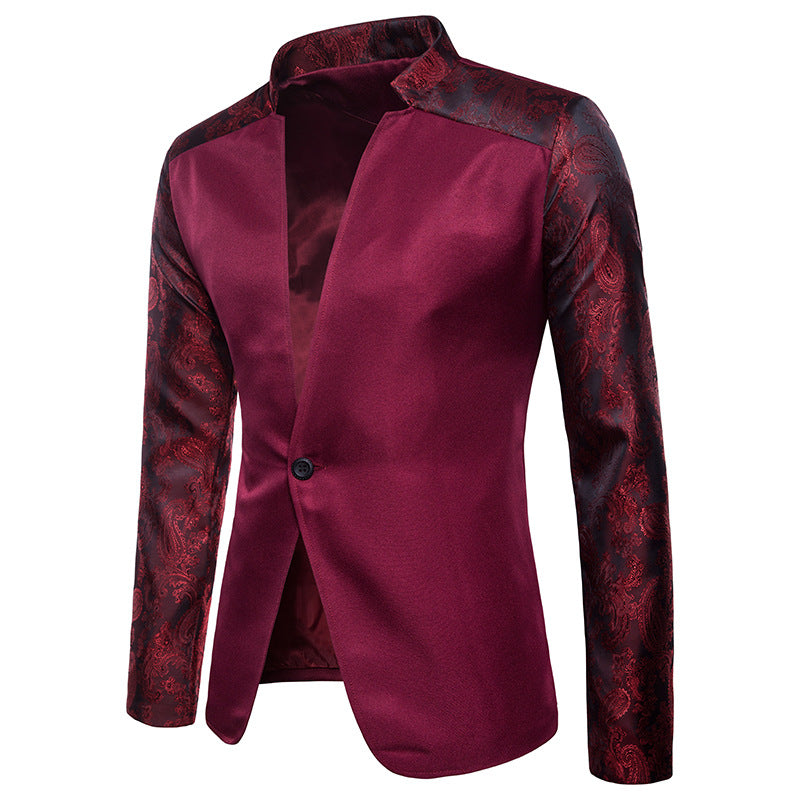 Men's Coat Solid Color One Button Lapel Suits Costumes