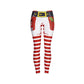 Santa Claus Red and White Striped Tights Sports Pencil Pants