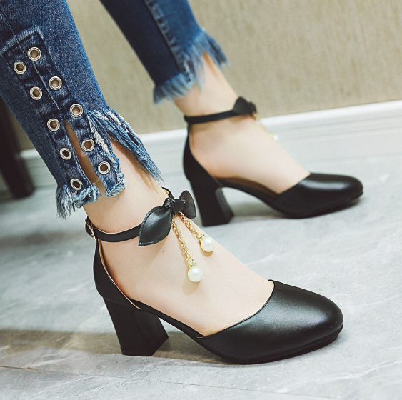 Fashion Bow Ankle Straps Sandals Pumps High Heels Women Dress Shoes – Shoeu