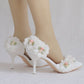 Women Rhinestone Flora Wedding Pointed Toe Stiletto Heel Sandals