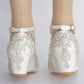 Rhinestone Tassel Shallow 5cm Wedge Heel Women Pumps Wedding Shoes