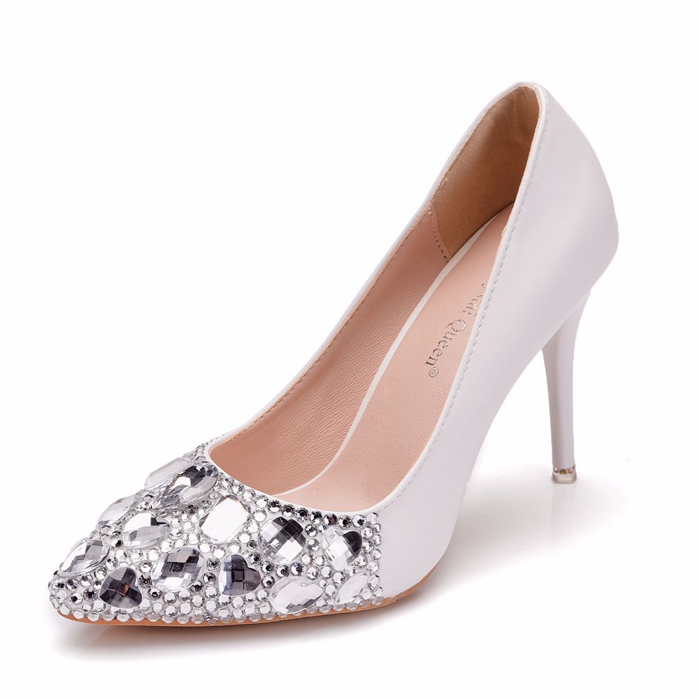 Women Rhinestone Stiletto Heel Pumps Wedding Shoes
