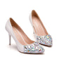 Women Pointed Toe Rhinestone Stiletto Heel Pumps Wedding Shoes