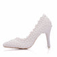 Women Pearls Stiletto Heel Pumps Wedding Shoes