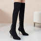 Women Tassel High Heels Knee High Boots