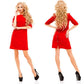 Simple Back Button Crew Neck, Middle Sleeve and Buttocks Women Dresses