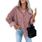 Womens Oversize Long Seelved Blouse Shirt