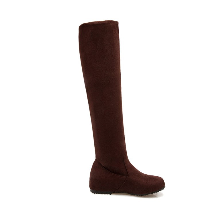 Wedges Knee High Boots Artificial Suede Shoes Woman 3305 3305 – Shoeu
