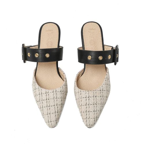 Pointed Toe Buckle Women High Heel Chunky Sandals