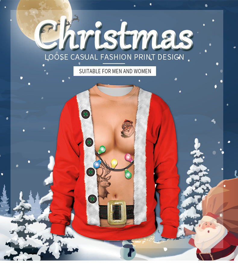 Christmas Spoof Pullover Round Neck Couple Sweater