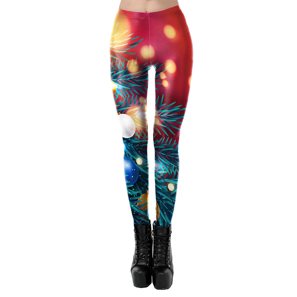 Christmas Cropped Trousers Leggings Tights
