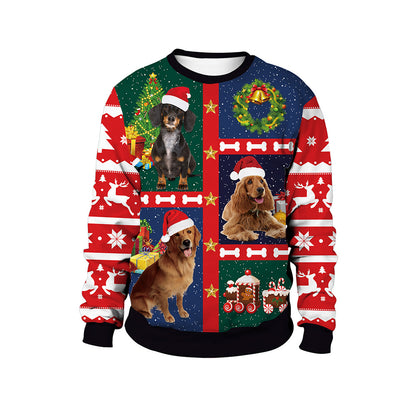 Christmas Animal Pullover Round Neck Couple Sweater