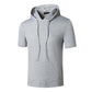Men's Muscle Workout Hooded Sports Short Sleeves T-shirt