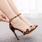 Women Open Toe Ankle Strap Stiletto Heel Sandals