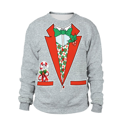 Christmas Suit Printing Round Neck Comfortable Couple Sweater
