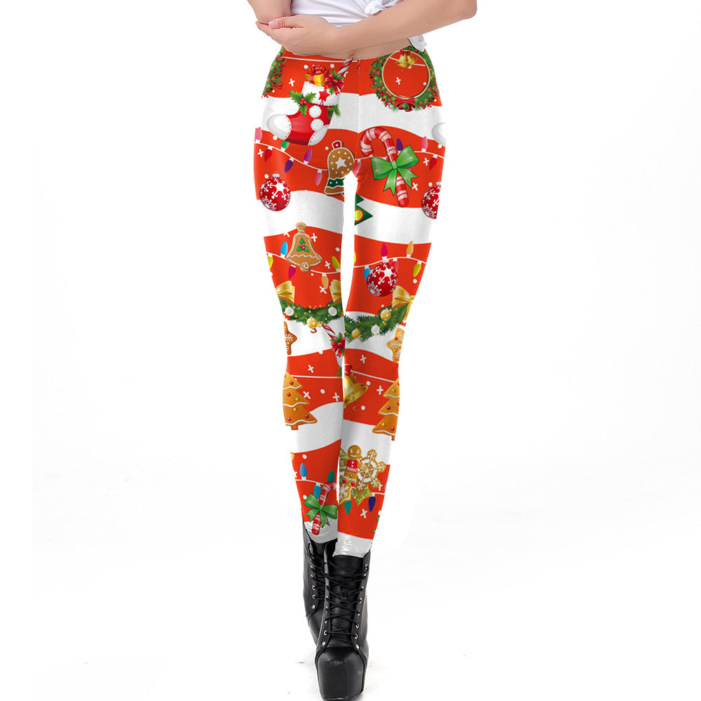 Christmas Pattern Outer Wear Leggings Tights