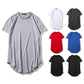 Men's Personality Street Style Double Zipper Long Round Neck T-shirt