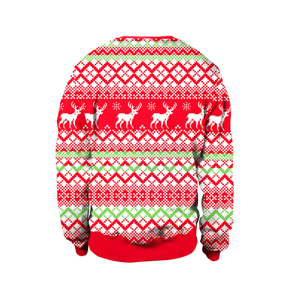 Christmas Snowman Turtleneck Round Neck Couple Sweatshirt