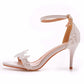 Women Lace Ankle Strap Bridal Wedding Stiletto Heel Sandals