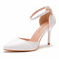 Women Pointed Toe Ankle Strap Bridal Wedding Shoes Stiletto Heel Sandals