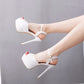 Women Peep Toe Buckle Straps Bridal Wedding Stiletto Heel Platform Sandals