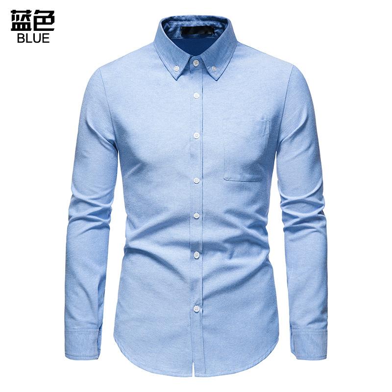 Men's Traditional Slim Fit Comfortable Oxford Ethnic Color Block Shirts