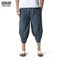 Men's Harem Style Cropped Pants Slacks Linen Shorts