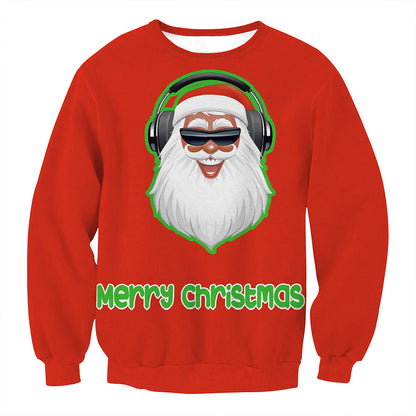 Couple Santa Claus Long Sleeve Round Neck Sweatshirt